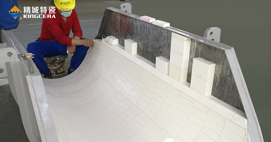 擺動溜槽陶瓷襯板安裝 擺動溜槽陶瓷襯板安裝